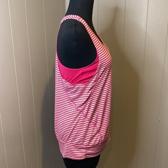GAP Medium Tank Top Stripes Sports Bra Attached Stretch - Picture 4 of 6